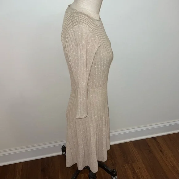 Nanette Lepore Womens Metallic Cocktail Sweaterdress Gold Size Small - Picture 4 of 10